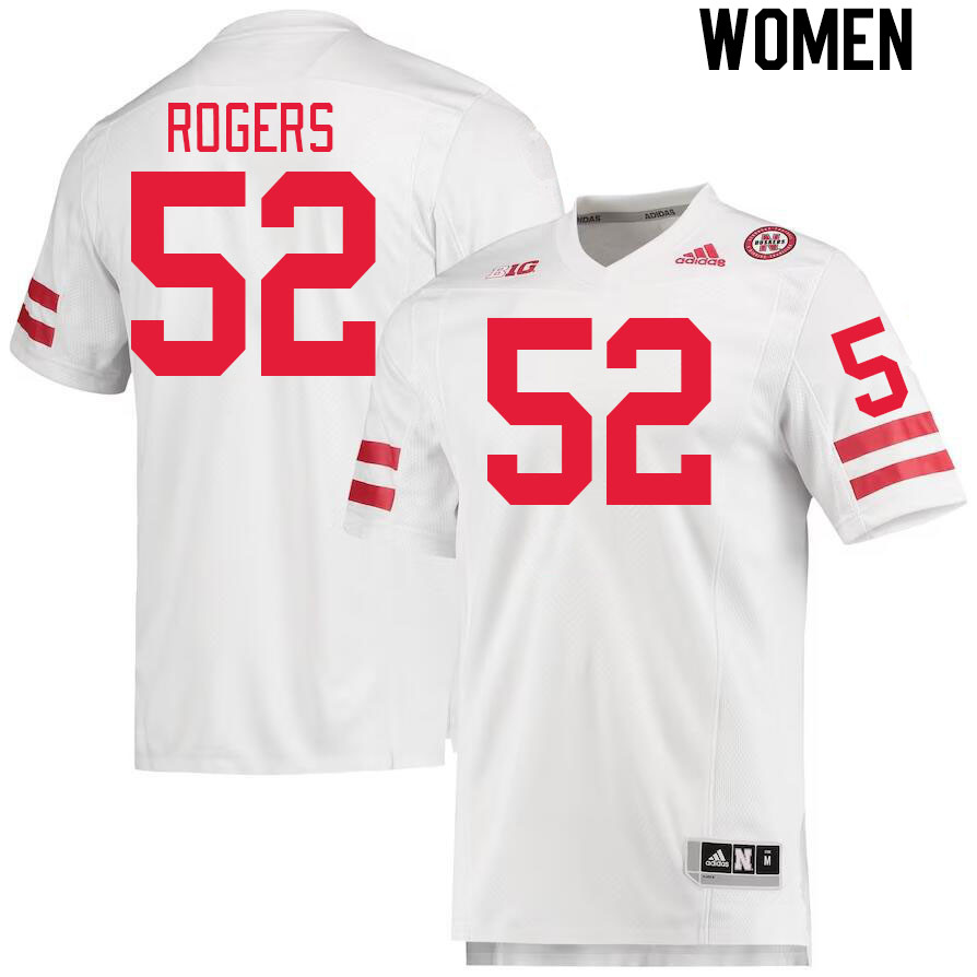 Women #52 Dylan Rogers Nebraska Cornhuskers College Football Jerseys Stitched Sale-White